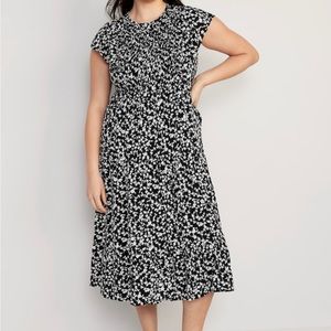 Fit & Flare Flutter-Sleeve Tiered
Smocked Midi Dress for Women